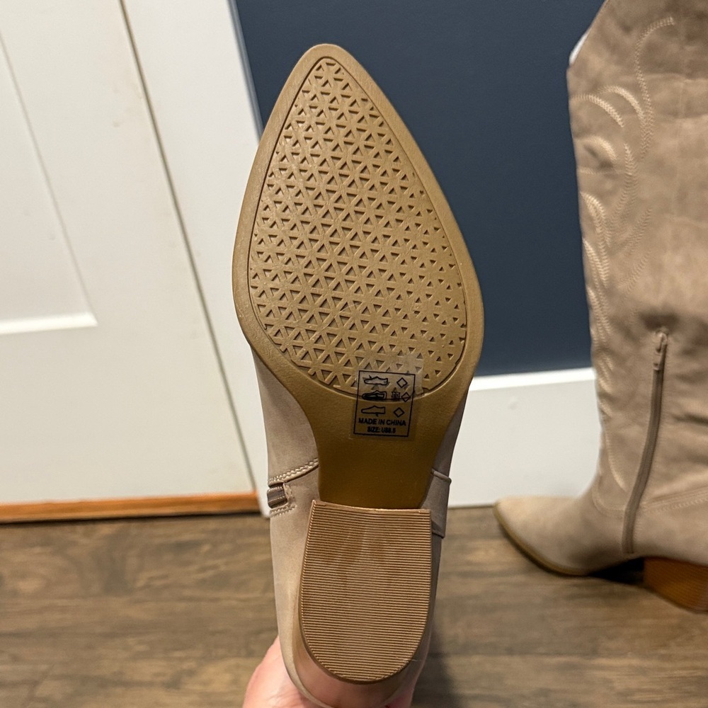 Pink Lily Shania Tan Knee-High Women's Cowboy Boots 8.5 New - Picture 5 of 16